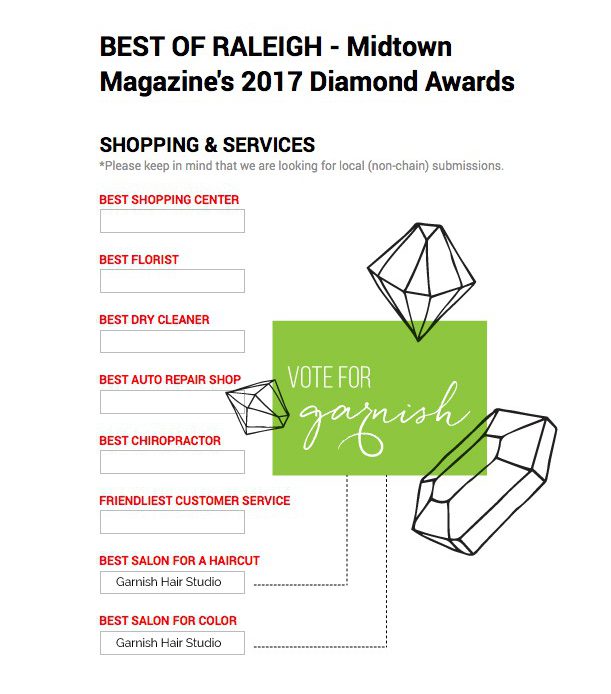 Vote for Garnish - Midtown 2017 Diamond Awards